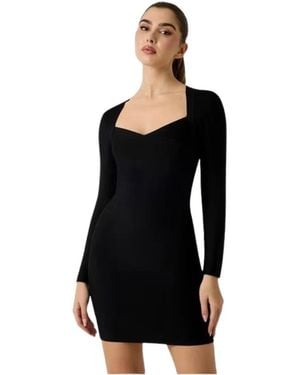 Guess Kleedjes ,Zwart ,Polyester Abito Tubino Corto