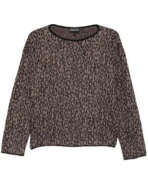 Emporio Armani Round-Neck Knitwear - Brown