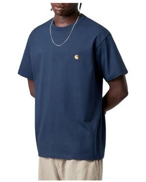 Carhartt Tops ,Blauw ,Katoen S/S Chase T-Shirt