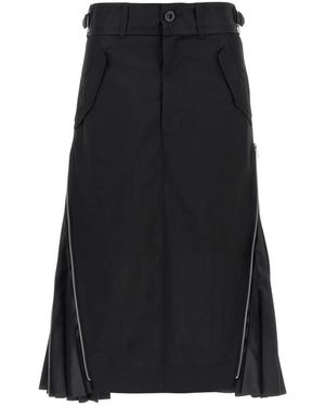 Sacai Midi Cargo Mix Rock - Schwarz