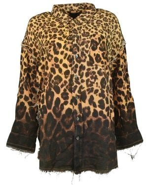 R13 Overhemden ,Bruin ,Shirts - Zwart