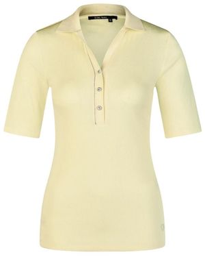 MARC AUREL Tops ,Geel ,Katoen Geribbelde Polo Shirt