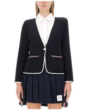 Thom Browne Cardigan Jas - Blauw