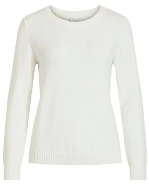 Vila Round-Neck Knitwear - White