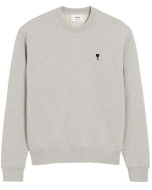 Ami Paris Hoodies & Sweatvesten ,Grijs ,Katoen Ami De Coeur Sweatshirt