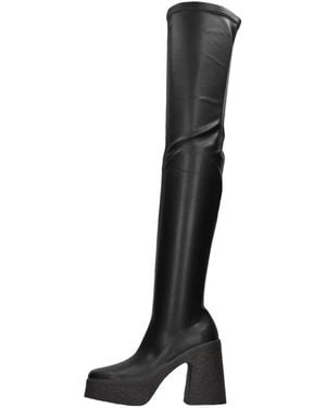 Stella McCartney Overknee-Stiefel Aus Kunstleder - Schwarz