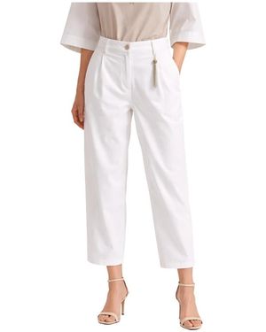 Seventy Carrot Fit Cropped Broeken - Wit
