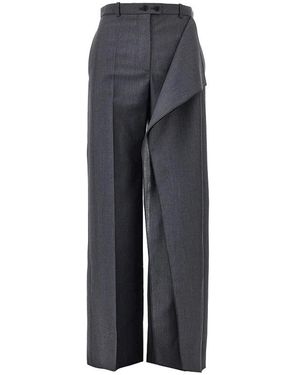 Jil Sander Fil-À-Fil Wollen Broek Met Gedrapeerd Effect - Blauw