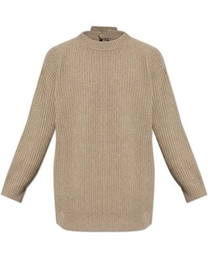 MM6 by Maison Martin Margiela Round-Neck Knitwear - Naturel