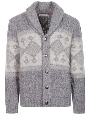Brunello Cucinelli Chiné Cardigan - Grau