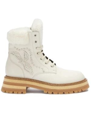 Ermanno Scervino Lace-Up Boots - Natural