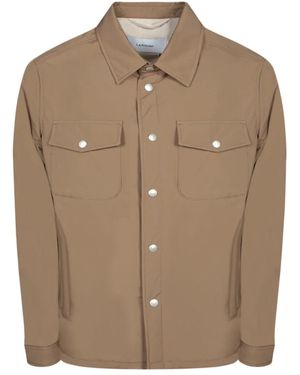 Lardini Gebrannte Farbe Technisches Stoff Overshirt - Braun