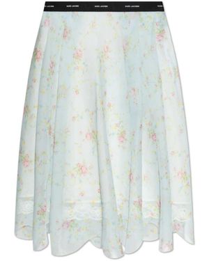 Marc Jacobs Rokken ,Blauw ,Polyester Floral Motif Skirt