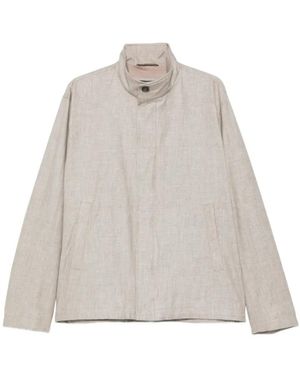 Herno Jassen ,Wol Linnen Wol Zijde Jas - Grijs