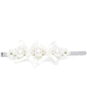 Simone Rocha Weißes Kunstperlen-Schleifen-Haaraccessoire