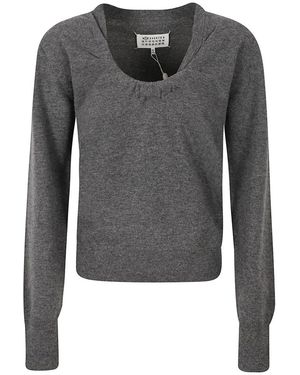 Maison Margiela Round-Neck Knitwear - Grey