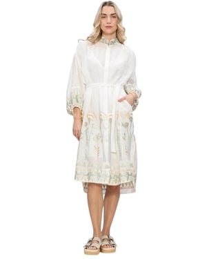 Greek Archaic Kori Shirt Dresses - White