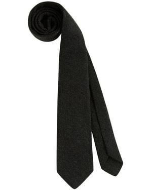 Kiton 8 Cm Lineare Wollkrawatte - Schwarz