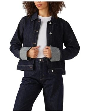 Envii Jassen ,Blauw ,Denim Blauwe Denim Jas Voor Vrouwen - Zwart