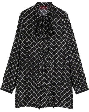 Gucci Kleedjes ,Zwart ,Neck-Tie Short Dress