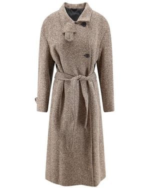 Brunello Cucinelli Belted Coats - Marrón