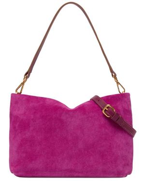 Gianni Chiarini Suède Schoudertas - Paars