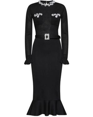 Self-Portrait Knitted Dresses - Negro
