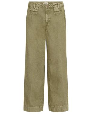 Cream Wide Jeans - Verde