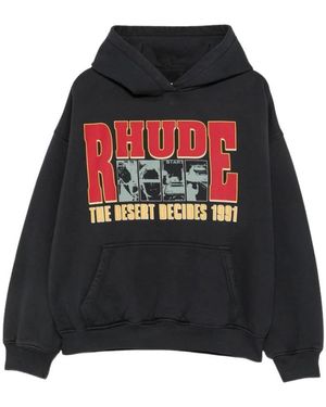 Rhude Hoodies & Sweatvesten ,Zwart ,Katoen Sweatshirt