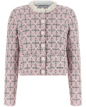 Self-Portrait Tweed Jackets - Rosa