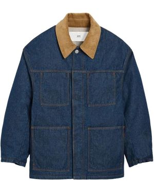 Ami Paris Denim Jackets - Blue