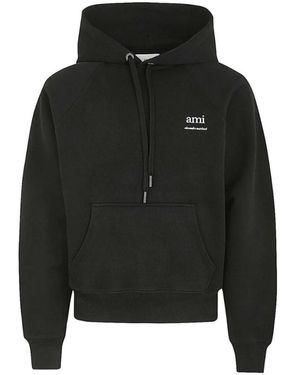 Ami Paris Schwarzer Hoodie Klassischer Minimalistischer Stil