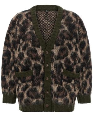 R13 Cardigan Met Luipaardprint - Zwart