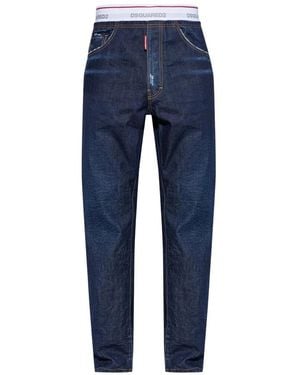 DSquared² Jeans ,Blauw ,Katoen Jeans Met Vintage-Effect