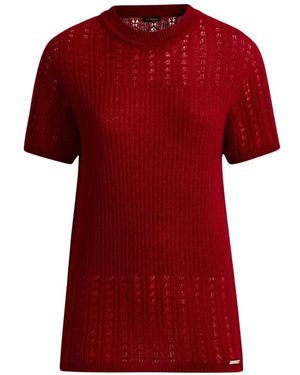 Kiton Truien & Vesten ,Rood ,Kasjmier Burgundy Cashmere Silk Openwork Sweater