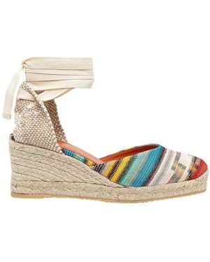 Missoni Schoenen ,Veelkleurig ,Leer Eva 60 Wedge Espadrille - Metallic