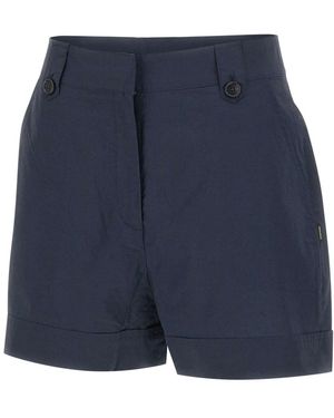 Woolrich High-Waist Cotton Poplin Shorts - Blauw