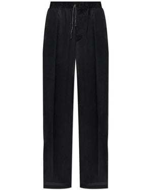 Maison Margiela Losvallende Satijnen Broek - Zwart