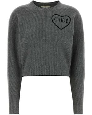 Chloé Truien & Vesten ,Grijs ,Round-Neck Truien