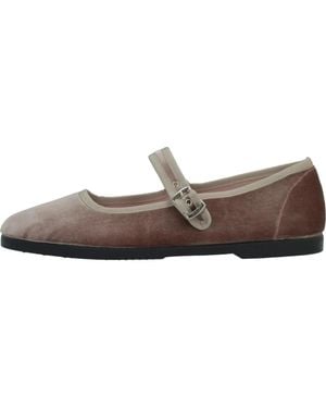 Victoria Schoenen ,Roze ,Polyester Gong-Fu Ballerina Terciopelo - Bruin