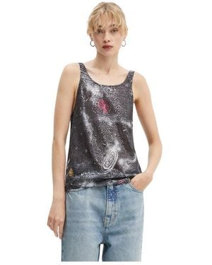 Moschino Mouwloze Tops - Blauw