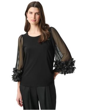 Joseph Ribkoff Overhemden ,Zwart ,Nylon Bell Sleeve Top