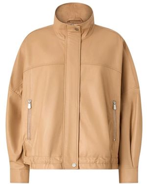 Pinko Jassen ,Leer Nappa Leren Blouson Jack - Naturel