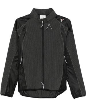 ROA Fitness ,Zwart ,Nylon Numb Pinstriped Hood Jacket