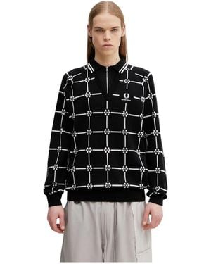 Fred Perry V-Neck Truien - Zwart