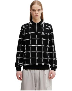 Fred Perry V-Neck Truien - Zwart