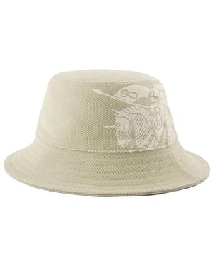 Burberry Ekd Twill Bucket Hoed - Wit