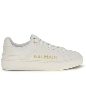 Balmain Schoenen ,Wit ,Leer Bos Taurus Lage Sneakers