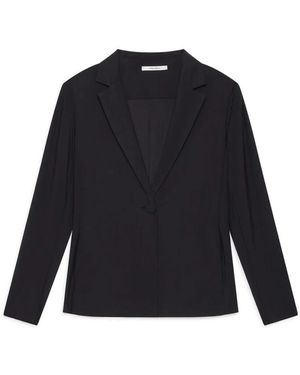 Maliparmi Jassen ,Zwart ,Zwarte Jersey Jas - Blauw