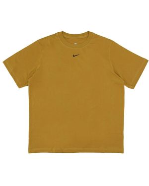 Nike Fitness ,Bruin ,Bronzine/Zwart Sportswear Essentials T-Shirt - Geel